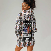 John Lewis Hoodie Dress with Mugshot Collage Design Civil Rights Portrait Good Trouble Tribute - Wonder Print Shop