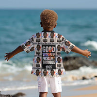 John Lewis Kid Hawaiian Shirt with Mugshot Collage Design Civil Rights Portrait Good Trouble Tribute - Wonder Print Shop