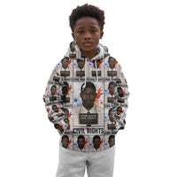 John Lewis Kid Hoodie with Mugshot Collage Design Civil Rights Portrait Good Trouble Tribute - Wonder Print Shop