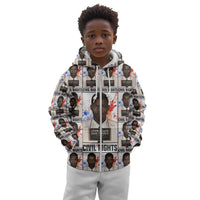 John Lewis Kid Hoodie with Mugshot Collage Design Civil Rights Portrait Good Trouble Tribute - Wonder Print Shop