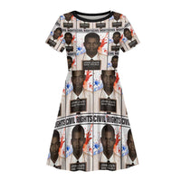 John Lewis Kid Short Sleeve Dress with Mugshot Collage Design Civil Rights Portrait Good Trouble Tribute - Wonder Print Shop