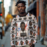 John Lewis Long Sleeve Shirt with Mugshot Collage Design Civil Rights Portrait Good Trouble Tribute - Wonder Print Shop