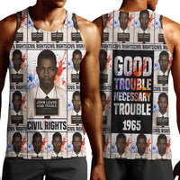 John Lewis Men Tank Top with Mugshot Collage Design Civil Rights Portrait Good Trouble Tribute - Wonder Print Shop