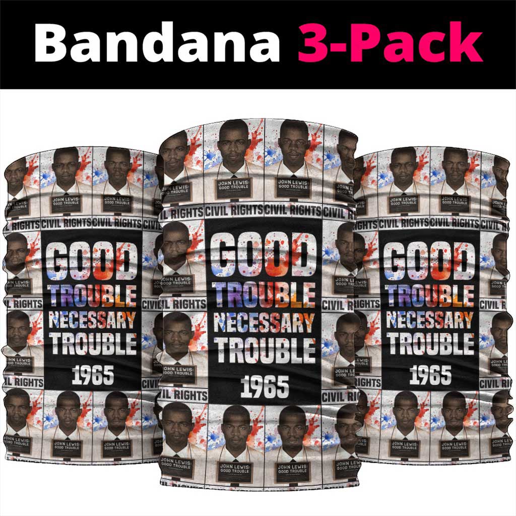 John Lewis Neck Gaiter with Mugshot Collage Design Civil Rights Portrait Good Trouble Tribute - Wonder Print Shop