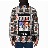 John Lewis Padded Jacket with Mugshot Collage Design Civil Rights Portrait Good Trouble Tribute - Wonder Print Shop