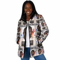 John Lewis Padded Jacket with Mugshot Collage Design Civil Rights Portrait Good Trouble Tribute - Wonder Print Shop