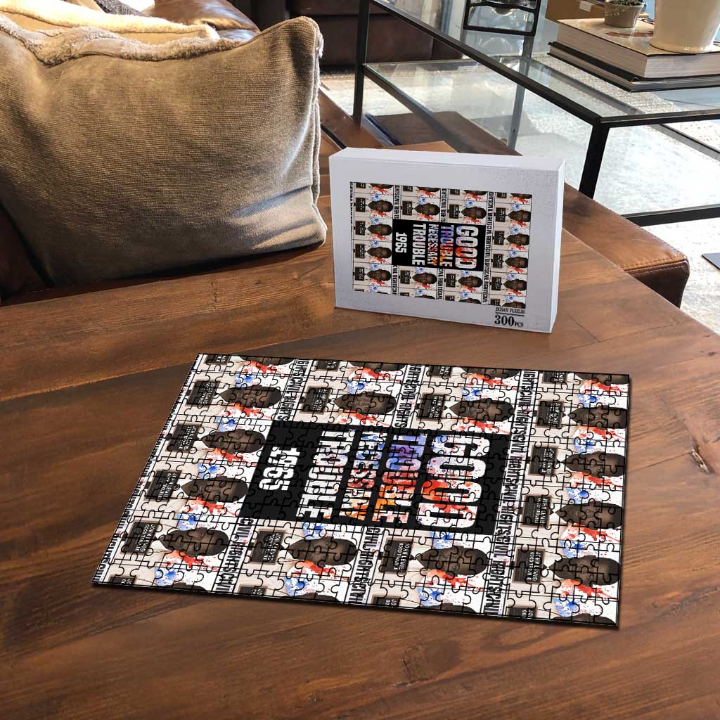 John Lewis Puzzle with Mugshot Collage Design Civil Rights Portrait Good Trouble Tribute - Wonder Print Shop