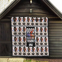 John Lewis Quilt with Mugshot Collage Design Civil Rights Portrait Good Trouble Tribute - Wonder Print Shop