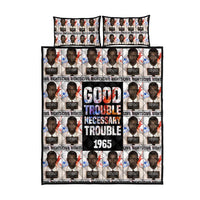 John Lewis Quilt Bed Set with Mugshot Collage Design Civil Rights Portrait Good Trouble Tribute - Wonder Print Shop