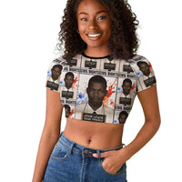 John Lewis Raglan Cropped T shirt with Mugshot Collage Design Civil Rights Portrait Good Trouble Tribute - Wonder Print Shop
