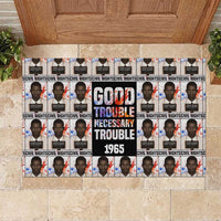 John Lewis Rubber Doormat with Mugshot Collage Design Civil Rights Portrait Good Trouble Tribute - Wonder Print Shop
