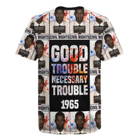 John Lewis Rugby Jersey with Mugshot Collage Design Civil Rights Portrait Good Trouble Tribute - Wonder Print Shop
