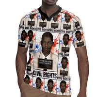 John Lewis Rugby Jersey with Mugshot Collage Design Civil Rights Portrait Good Trouble Tribute - Wonder Print Shop