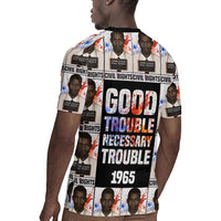 John Lewis Rugby Jersey with Mugshot Collage Design Civil Rights Portrait Good Trouble Tribute - Wonder Print Shop