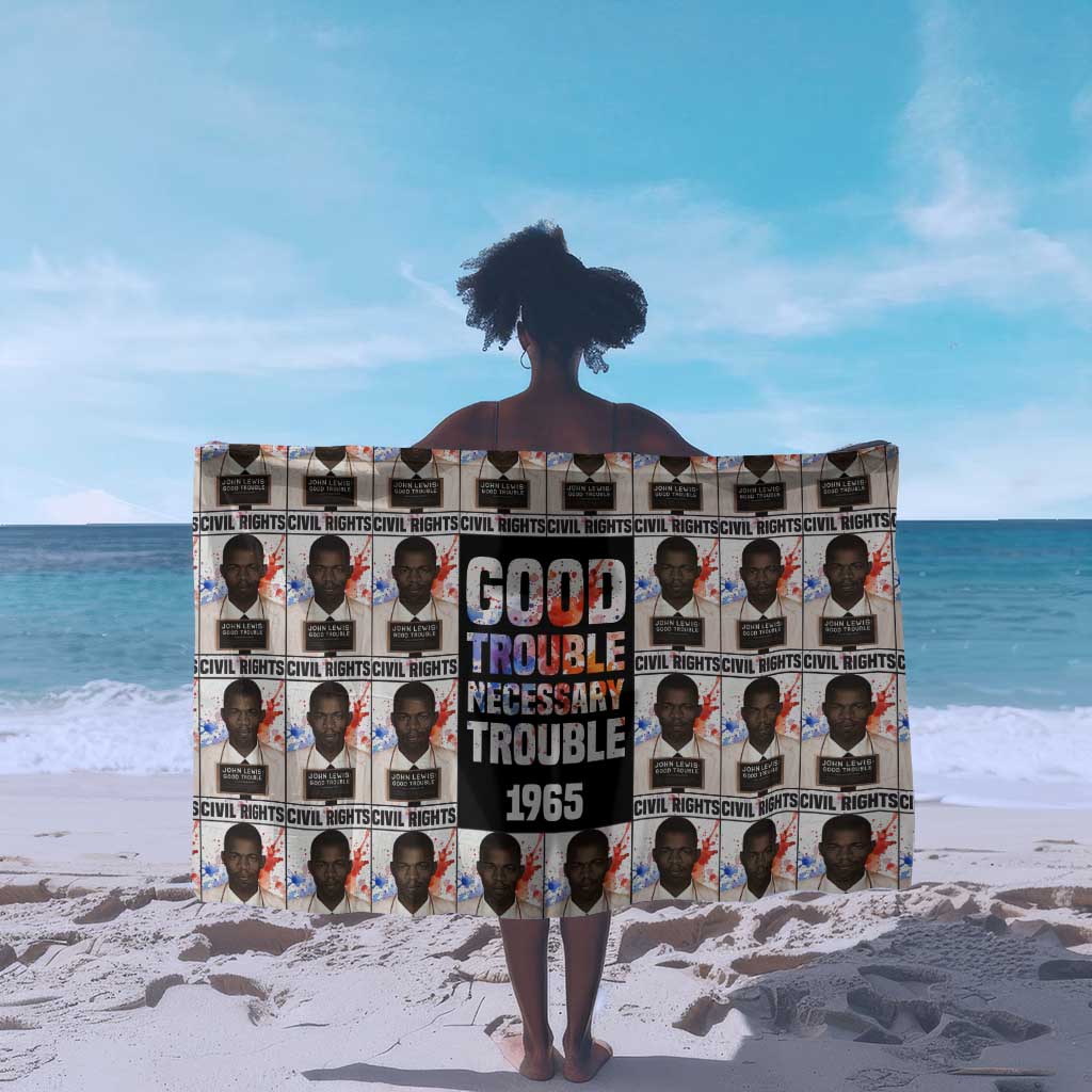John Lewis Sarong with Mugshot Collage Design Civil Rights Portrait Good Trouble Tribute - Wonder Print Shop