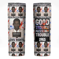 John Lewis Skinny Tumbler with Mugshot Collage Design Civil Rights Portrait Good Trouble Tribute - Wonder Print Shop