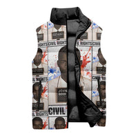 John Lewis Sleeveless Puffer Jacket with Mugshot Collage Design Civil Rights Portrait Good Trouble Tribute - Wonder Print Shop