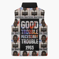 John Lewis Sleeveless Puffer Jacket with Mugshot Collage Design Civil Rights Portrait Good Trouble Tribute - Wonder Print Shop