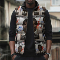 John Lewis Sleeveless Puffer Jacket with Mugshot Collage Design Civil Rights Portrait Good Trouble Tribute - Wonder Print Shop