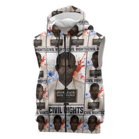 John Lewis Sleeveless Zip Hoodie with Mugshot Collage Design Civil Rights Portrait Good Trouble Tribute - Wonder Print Shop
