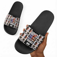 John Lewis Slide Sandals with Mugshot Collage Design Civil Rights Portrait Good Trouble Tribute - Wonder Print Shop