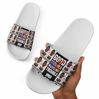 John Lewis Slide Sandals with Mugshot Collage Design Civil Rights Portrait Good Trouble Tribute - Wonder Print Shop