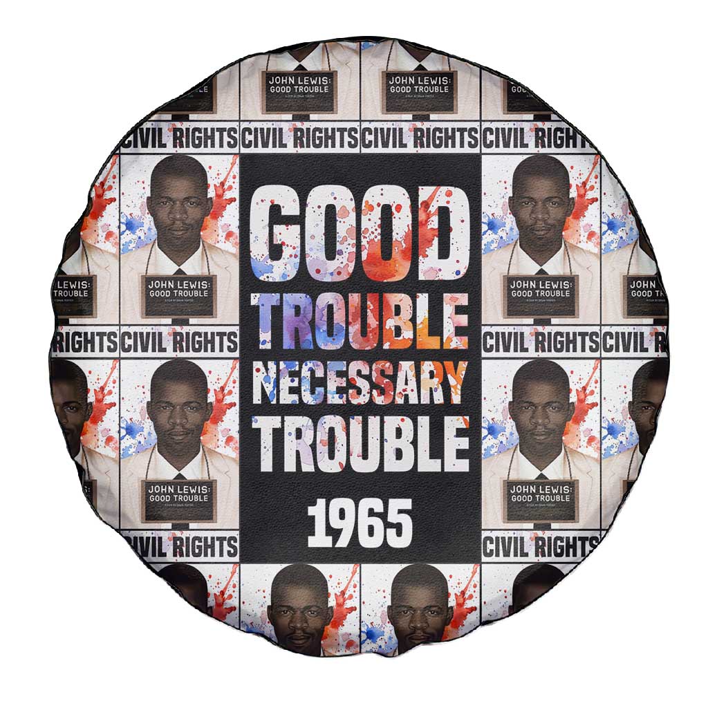 John Lewis Spare Tire Cover with Mugshot Collage Design Civil Rights Portrait Good Trouble Tribute - Wonder Print Shop