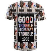 John Lewis T shirt with Mugshot Collage Design Civil Rights Portrait Good Trouble Tribute - Wonder Print Shop