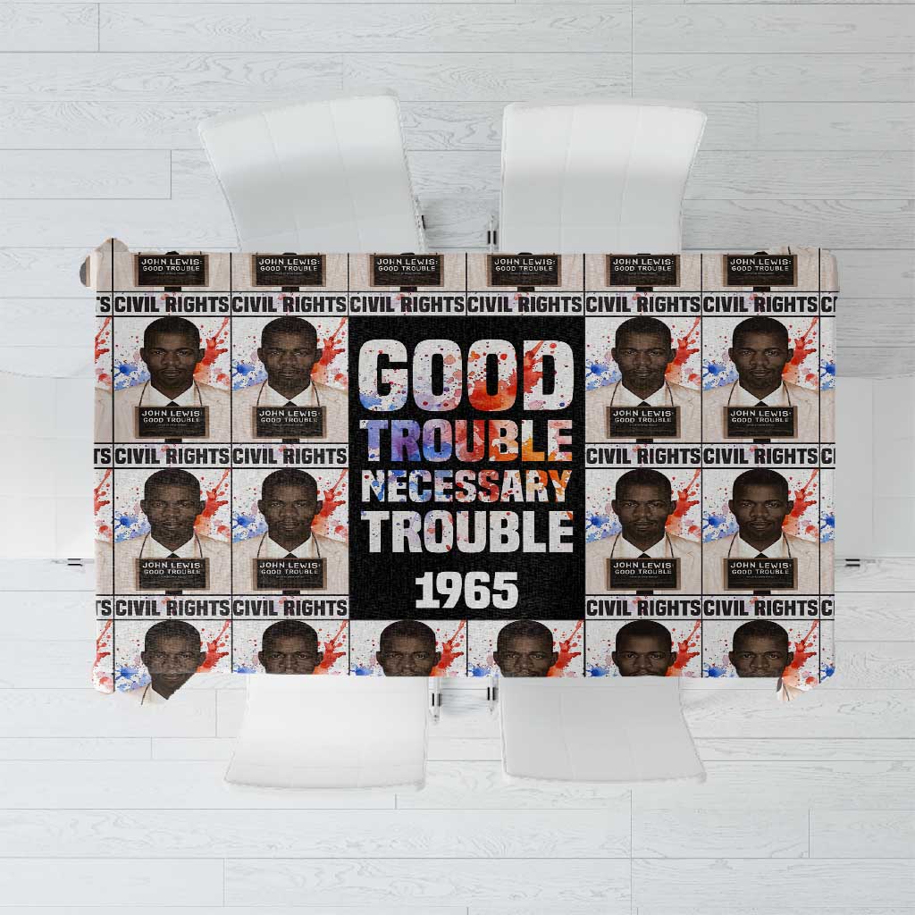 John Lewis Tablecloth with Mugshot Collage Design Civil Rights Portrait Good Trouble Tribute - Wonder Print Shop