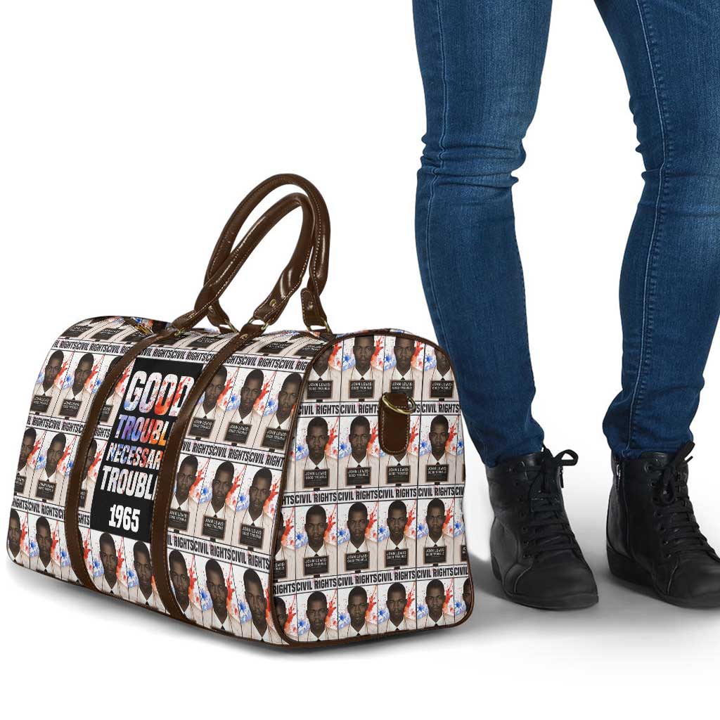John Lewis Travel Bag with Mugshot Collage Design Civil Rights Portrait Good Trouble Tribute - Wonder Print Shop