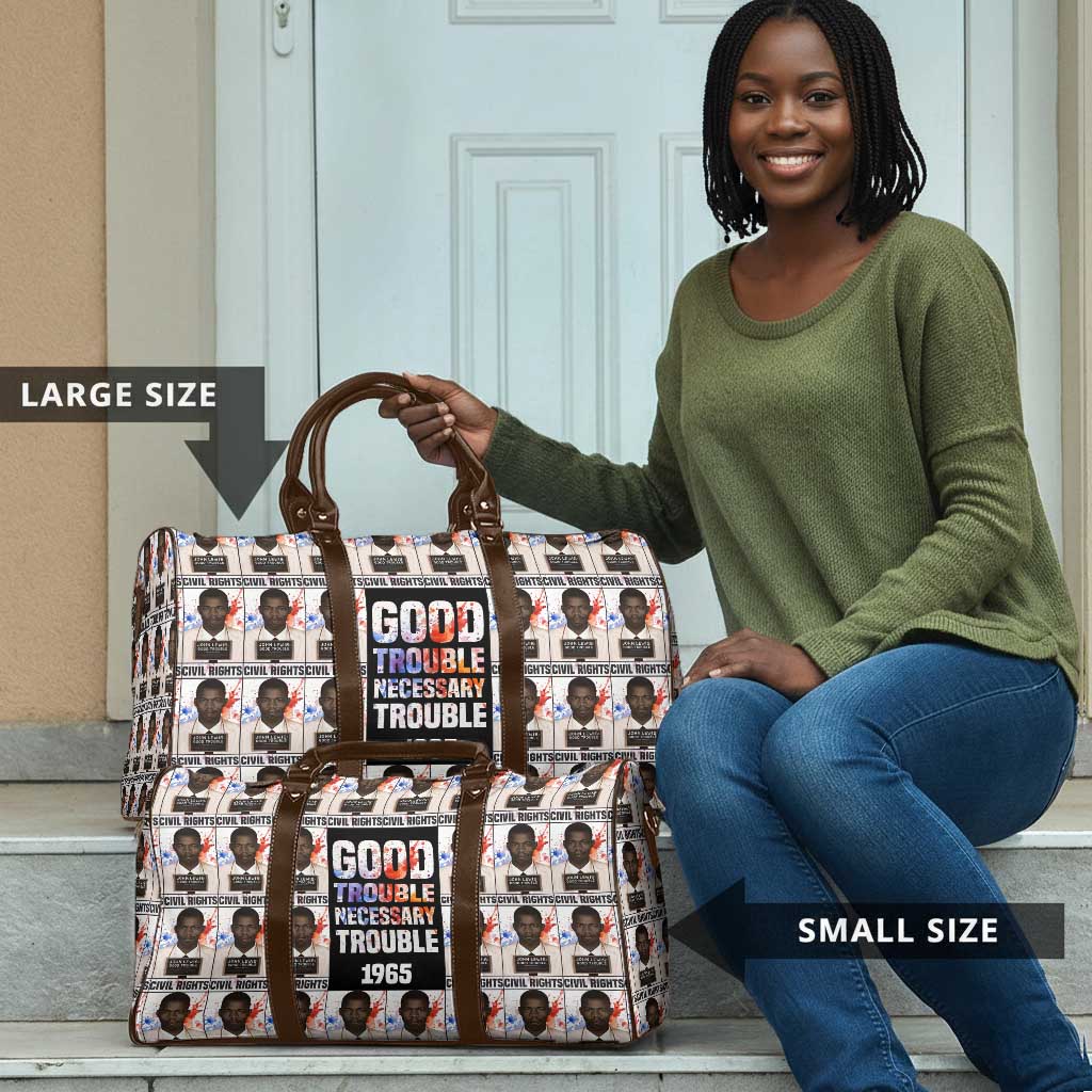 John Lewis Travel Bag with Mugshot Collage Design Civil Rights Portrait Good Trouble Tribute - Wonder Print Shop