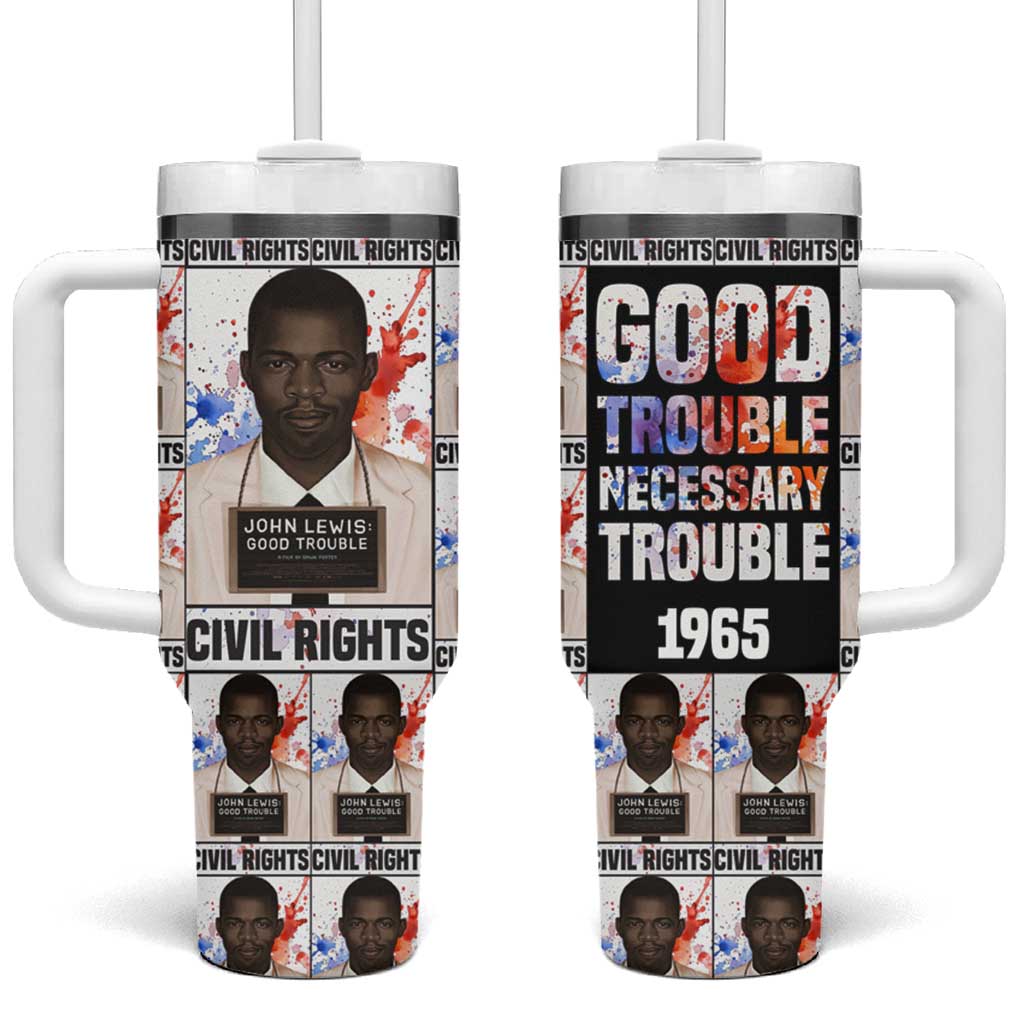 John Lewis Tumbler With Handle with Mugshot Collage Design Civil Rights Portrait Good Trouble Tribute - Wonder Print Shop