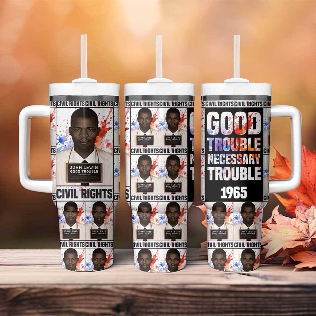 John Lewis Tumbler With Handle with Mugshot Collage Design Civil Rights Portrait Good Trouble Tribute - Wonder Print Shop