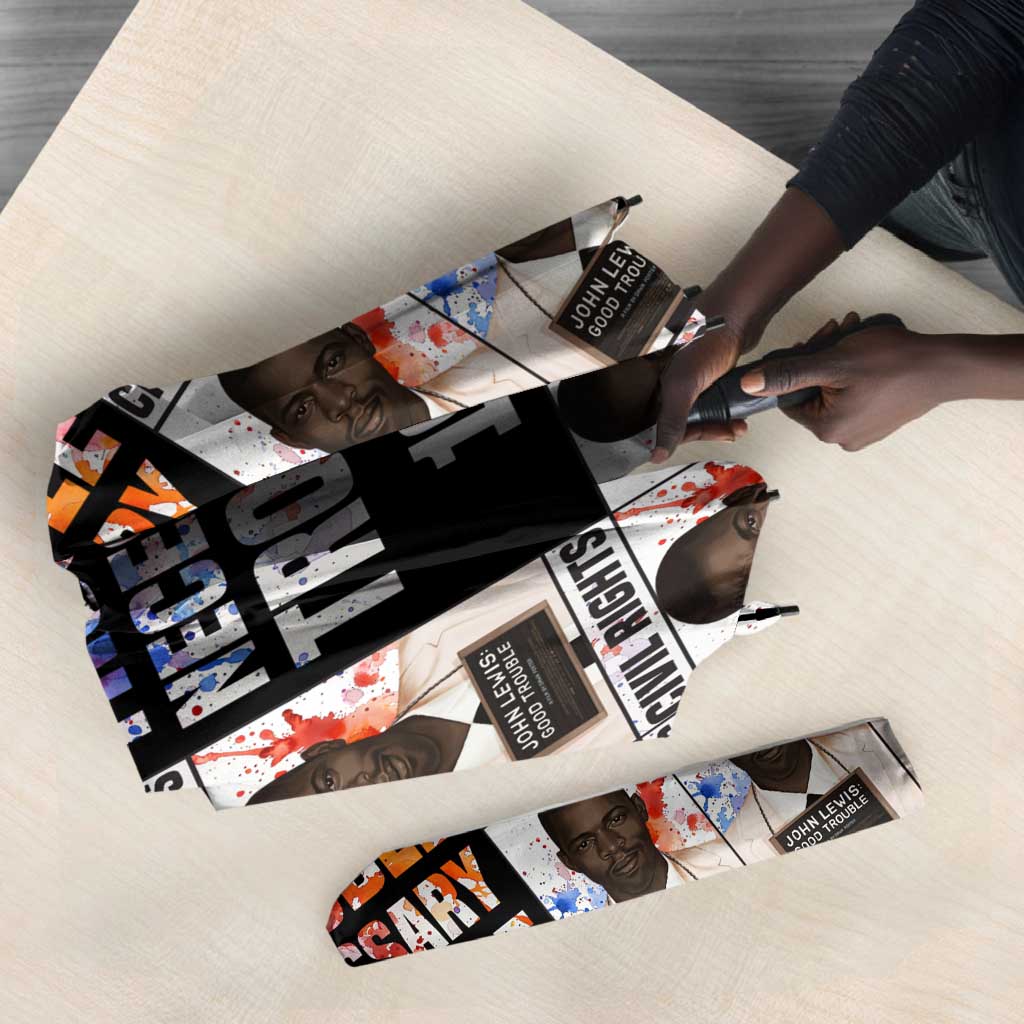 John Lewis Umbrella with Mugshot Collage Design Civil Rights Portrait Good Trouble Tribute - Wonder Print Shop