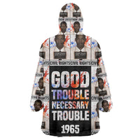 John Lewis Wearable Blanket Hoodie with Mugshot Collage Design Civil Rights Portrait Good Trouble Tribute - Wonder Print Shop
