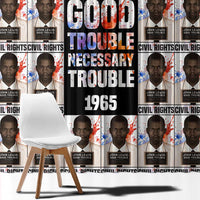 John Lewis Window Curtain with Mugshot Collage Design Civil Rights Portrait Good Trouble Tribute - Wonder Print Shop