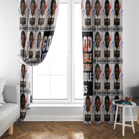John Lewis Window Curtain with Mugshot Collage Design Civil Rights Portrait Good Trouble Tribute - Wonder Print Shop