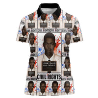 John Lewis Women Polo Shirt with Mugshot Collage Design Civil Rights Portrait Good Trouble Tribute - Wonder Print Shop