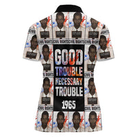 John Lewis Women Polo Shirt with Mugshot Collage Design Civil Rights Portrait Good Trouble Tribute - Wonder Print Shop