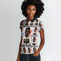 John Lewis Women Polo Shirt with Mugshot Collage Design Civil Rights Portrait Good Trouble Tribute - Wonder Print Shop