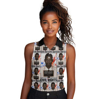 John Lewis Women Sleeveless Polo Shirt with Mugshot Collage Design Civil Rights Portrait Good Trouble Tribute - Wonder Print Shop