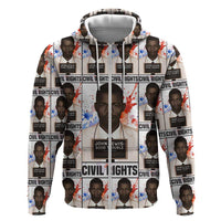 John Lewis Zip Hoodie with Mugshot Collage Design Civil Rights Portrait Good Trouble Tribute - Wonder Print Shop