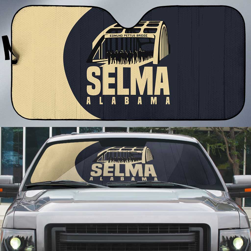 John Lewis Auto Sun Shade with Selma Bridge Graphic Civil Rights and Voting Rights Tribute - Wonder Print Shop