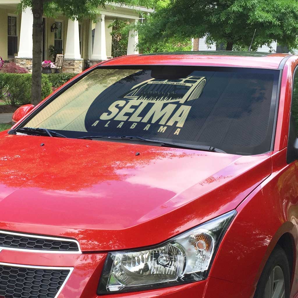 John Lewis Auto Sun Shade with Selma Bridge Graphic Civil Rights and Voting Rights Tribute - Wonder Print Shop