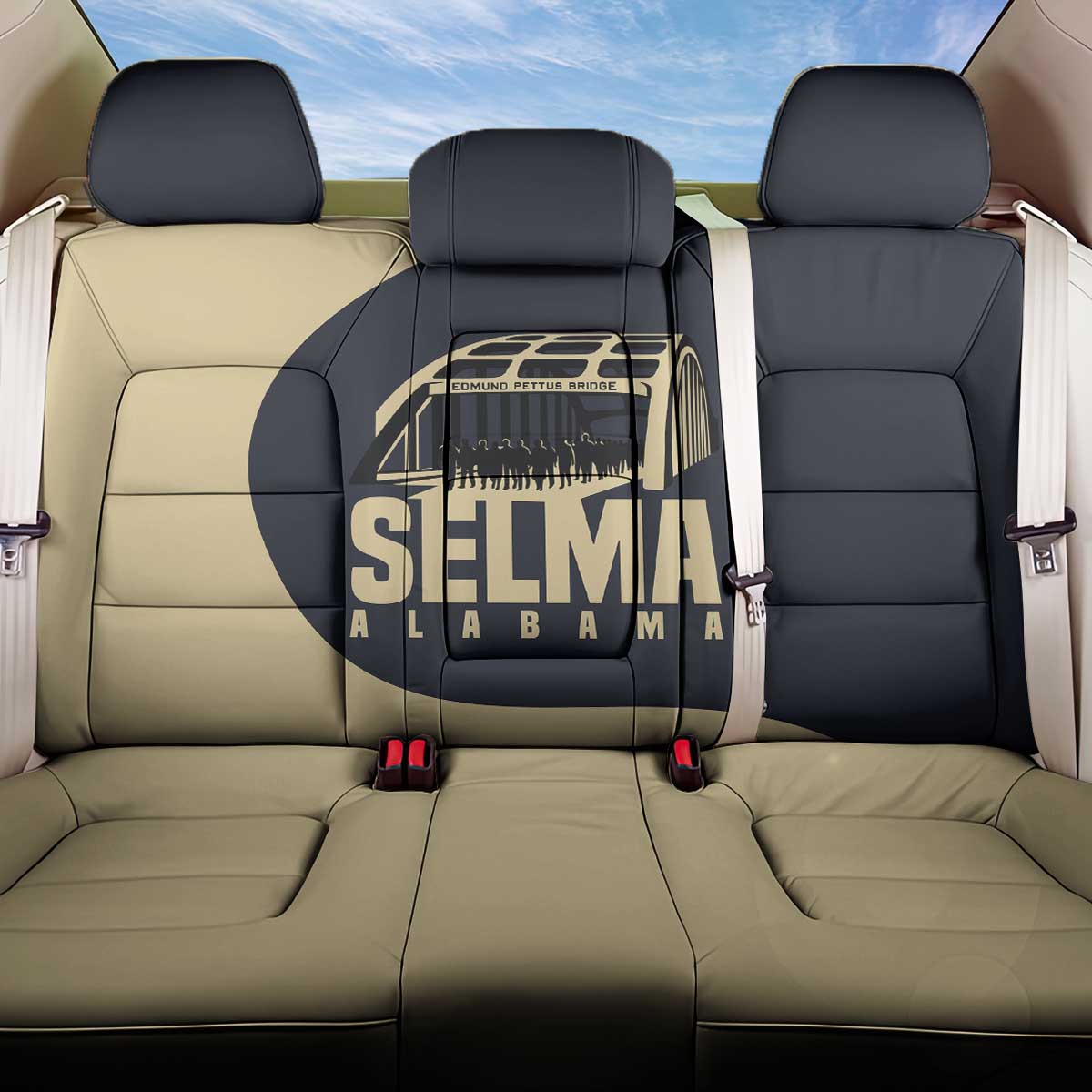 John Lewis Back Car Seat Cover with Selma Bridge Graphic Civil Rights and Voting Rights Tribute - Wonder Print Shop