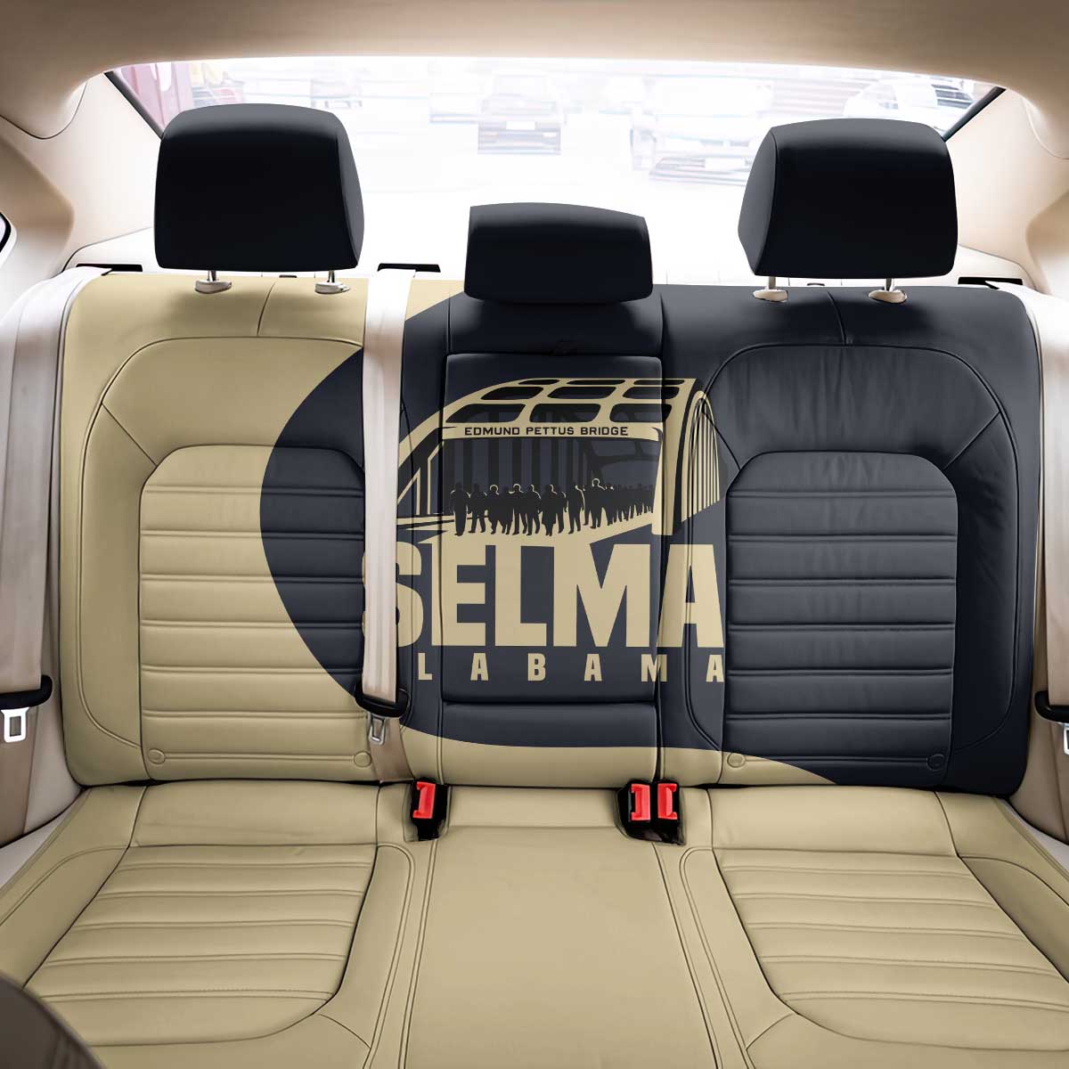 John Lewis Back Car Seat Cover with Selma Bridge Graphic Civil Rights and Voting Rights Tribute - Wonder Print Shop