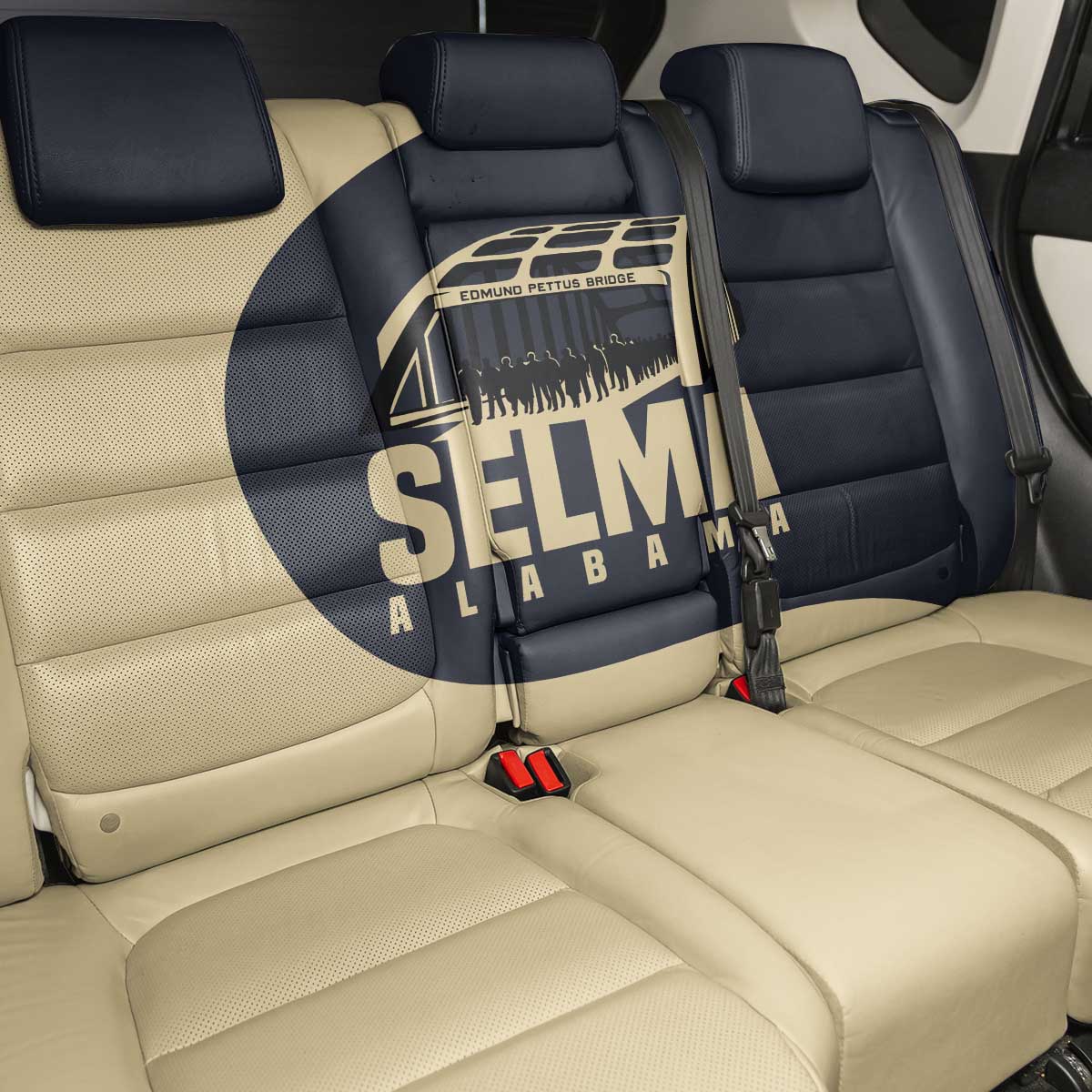 John Lewis Back Car Seat Cover with Selma Bridge Graphic Civil Rights and Voting Rights Tribute - Wonder Print Shop