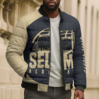 John Lewis Bomber Puffer Jacket with Selma Bridge Graphic Civil Rights and Voting Rights Tribute - Wonder Print Shop