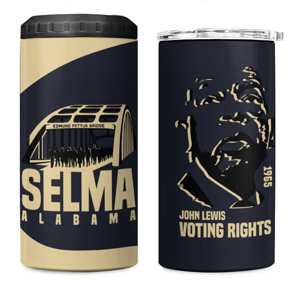 John Lewis 4 in 1 Can Cooler Tumbler with Selma Bridge Graphic Civil Rights and Voting Rights Tribute - Wonder Print Shop