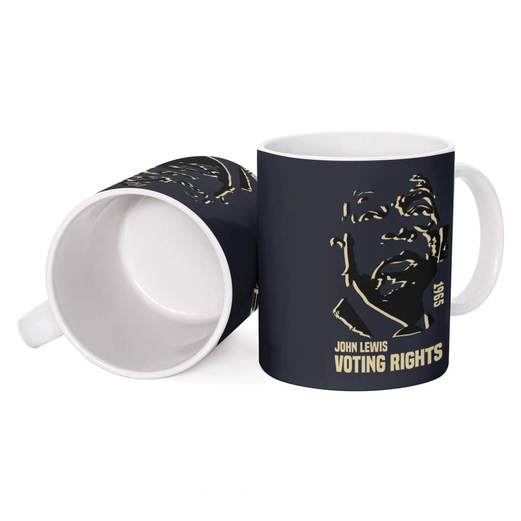 John Lewis Ceramic Mug with Selma Bridge Graphic Civil Rights and Voting Rights Tribute - Wonder Print Shop